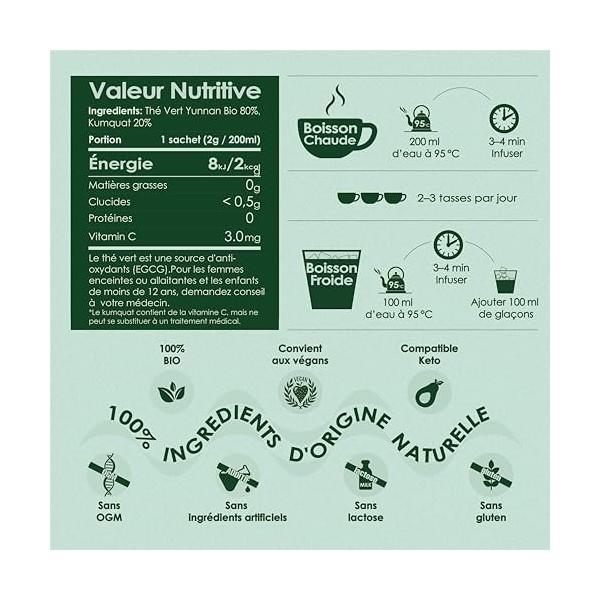 Yunnan Tuocha Zouji - Thé Vert au Kumquat - 20 Sachets - 40g