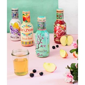 AriZona - Thé Vert Goût Grenade - Nouvelle Formule Réduite en Sucre - Saveur et Bien-Être - Emballage Design - Pack de 6 Bout