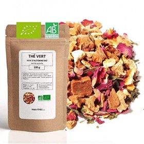 Thé Vert bio aromatisé Vanille Cannelle - 100g 40 tasses - Thé en vrac 100% agriculture biologique - Mes-Thés Thé vert