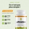 Lipozem Formule Premium aux Plantes 450 mg – 60 Gélules Végétales – Fabriqué dans l’UE – Avec Extrait de Framboise, Guarana, 