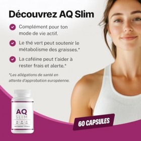 AQ Slim gélules à extraits de plantes, extrait de framboise et thé vert, 60 gélules, complément alimentaire