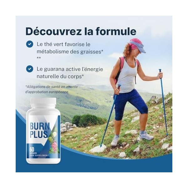 Burn Plus – Formule végétale avec extrait de café vert & framboise | 60 gélules – 450 mg 2+1 gratuit 