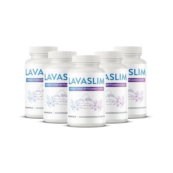 Lavaslim, Complément alimentaire naturel à base de cétone de framboise et de thé vert, 450 mg 3+2 gratuit 