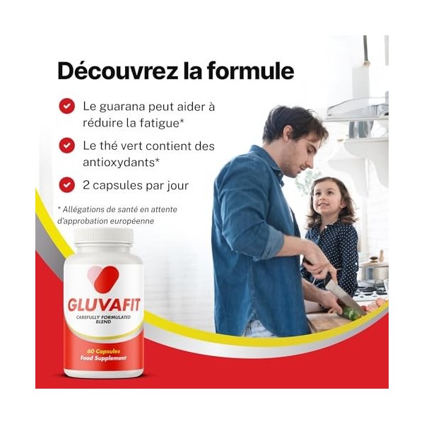 Gluvafit Ingrédients naturels, cétone de framboise et thé vert, complément alimentaire, 450 mg