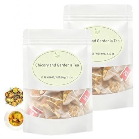 Chicory and Gardenia Tea, Chicory and Gardenia Honeysuckle Liquorice Herbal Tea, Natural Sugar-Free Blend. 2Pack Thé vert