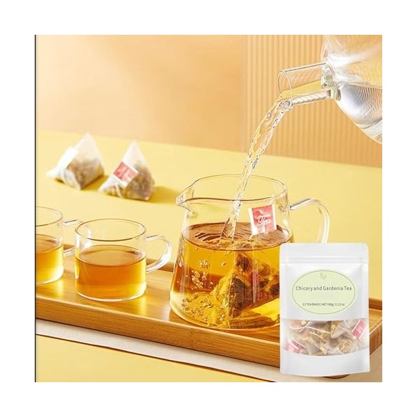 Chicory and Gardenia Tea, Chicory and Gardenia Honeysuckle Liquorice Herbal Tea, Natural Sugar-Free Blend. 2Pack Thé vert