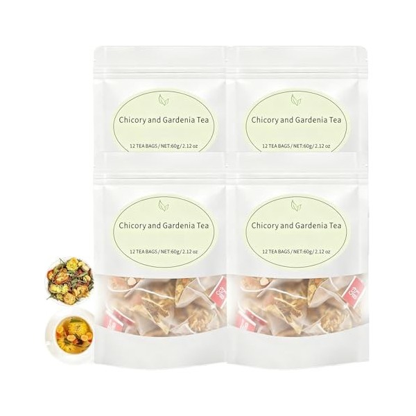 Chicory and Gardenia Tea, Chicory and Gardenia Honeysuckle Liquorice Herbal Tea, Natural Sugar-Free Blend. 2Pack Thé vert