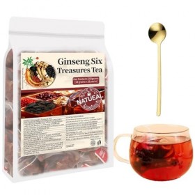 Ginseng Six Treasure Tea, Ginseng & Mulberry Herbal Tea, Kidney Teas Formula for Men and Women
