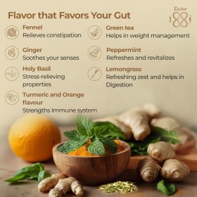 Thé aux herbes énergisant Dabur 1884 | 20 sachets 50 g | Ingrédients 100% naturels | Boîte en aluminium recyclable | Renfor