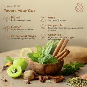 Thé aux herbes Dabur 1884 Tummy Comfort | 20 sachets de thé 50 g | Ingrédients 100% naturels | Boîte en aluminium recyclabl