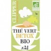 CLIPPER – Thé Vert Bio Detox aux Saveurs Rafraîchissantes, Boîte Pratique de 20 Sachets 40g - Le Lot De 4