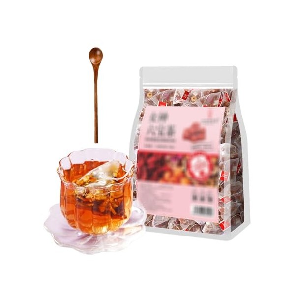 25 Bags Ginseng Six Treasure Tea, Ginseng Five Treasures Tea Kidney Teas Formula, Ginsengs & Mulberry Herbal Teas for Women