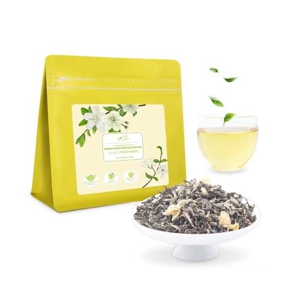 LWXLJMJZC-Thé Vert Premium aux Fleurs de Jasmin Bi Tan Piao Xue en Feuilles Lâches |100g Idéal pour une dégustation chaude ou