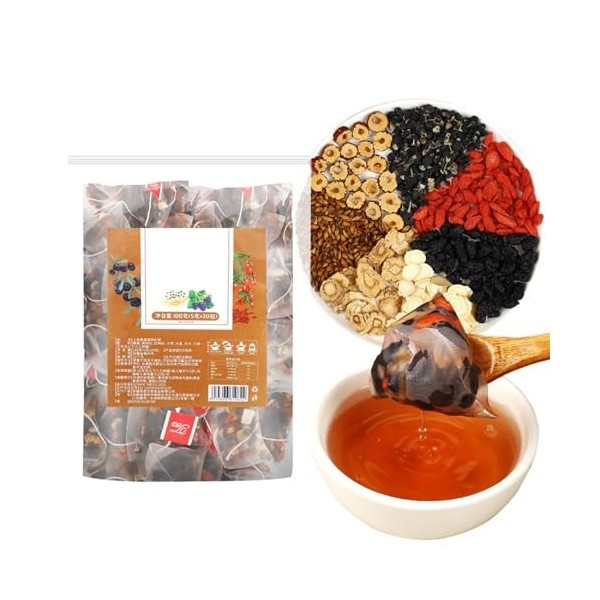 20Bags Ginseng Six Treasure Tea, Ginseng Tea Bags, Kidney Formula tea Suitable for Both Men and Women 100g/5g x 20bags 1 Th...