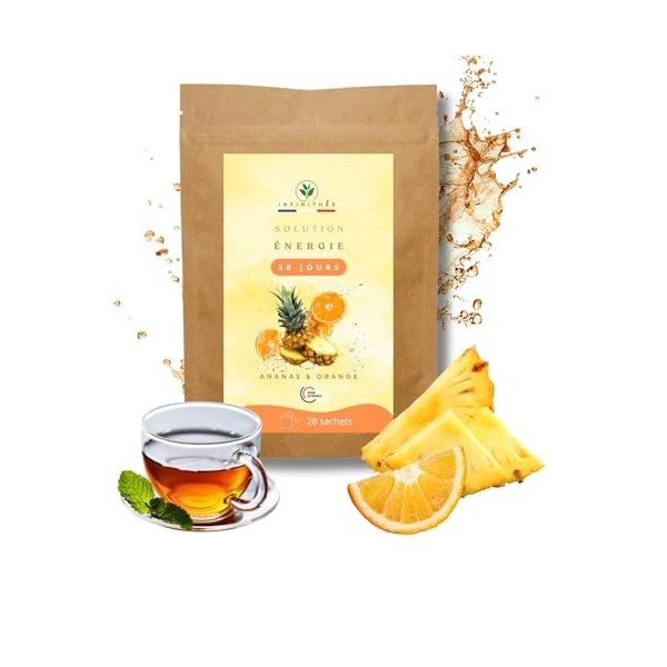 Infinithés – Solution Energie - Thé Energie - Cure 28 Jours - Booster Naturel d’Énergie - Combat la Fatigue, Améliore la Conc