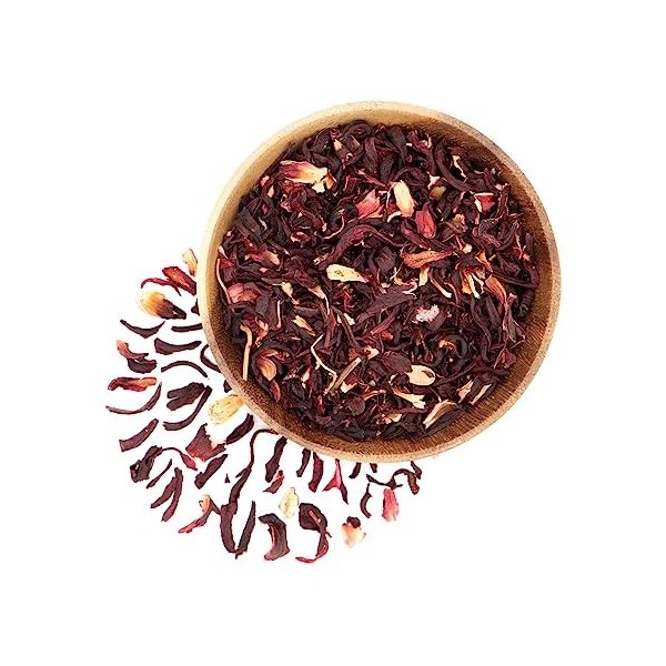Fleurs dhibiscus bio Hibiscus sabdariffa , fleurs, coupées, 250 g 35800 