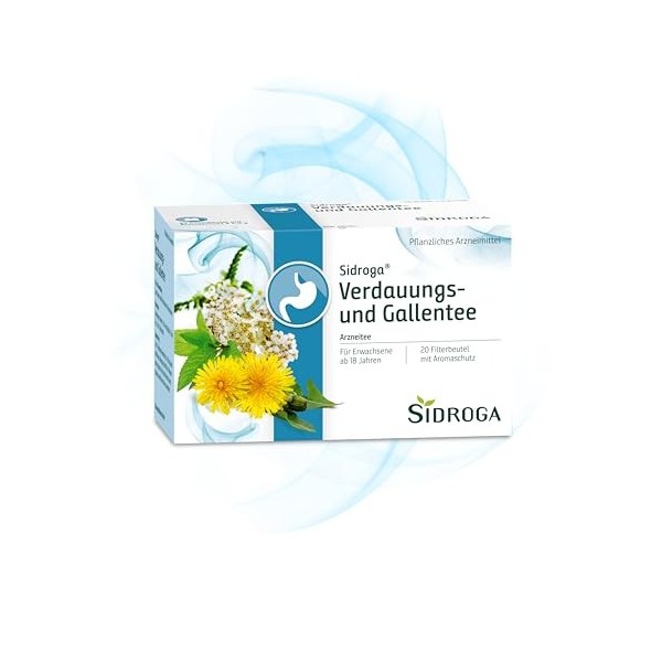 Sidroga Verdauungs- und Gallentee Filterbeutel, 20 pc Sac filtrant
