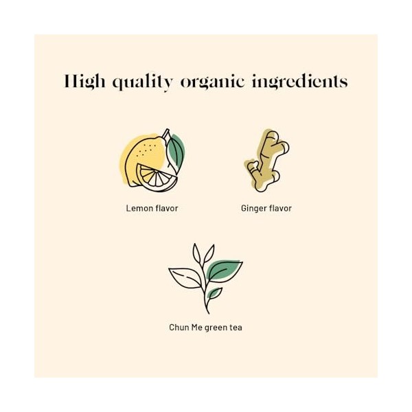 Kusmi Tea - Thé Vert gingembre-citron Bio - Boîte thé de 20 sachets mousseline - 40g Thé vert