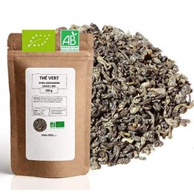 Thé Vert bio China Gunpowder Grade 1-100g 40 tasses - Thé en vrac 100% agriculture biologique - Mes-Thés