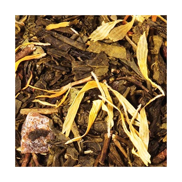 Thé Vert bio aromatisé Pêche - 100g 40 tasses - Thé en vrac 100% agriculture biologique - Mes-Thés