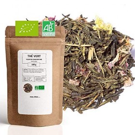 Thé Vert bio Rose Fruitée - 100g 40 tasses - Thé en vrac 100% agriculture biologique - Mes-Thés