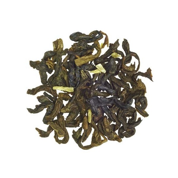 Thé vert litchi coco bio par Thés de La pagode⎢Mélange thé vert chun mee au litchi et à la noix de coco - Sachet vrac 100 gra