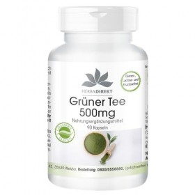 Extrait de thé vert - 90 gélules - 1500mg par dose journalière - EGCG - Camellia sinensis - 50% de polyphénols - végétalien |
