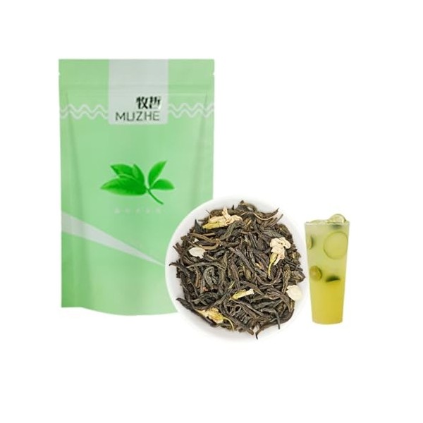 BaiLiSnacky Thé vert de Chine au jasmin Goût Naturel De Thé Au Jasmin Parfum Puissant 500g Thé Vert Aromatisé - À Déguster Ch