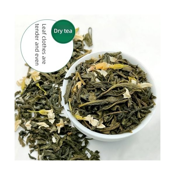 BaiLiSnacky Thé vert de Chine au jasmin Goût Naturel De Thé Au Jasmin Parfum Puissant 500g Thé Vert Aromatisé - À Déguster Ch
