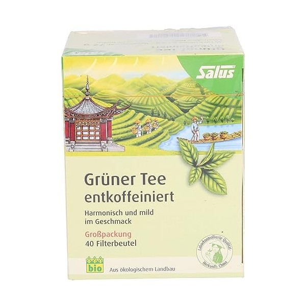 Salus Grüner Tee entkoffeiniert, 40 pc Thé