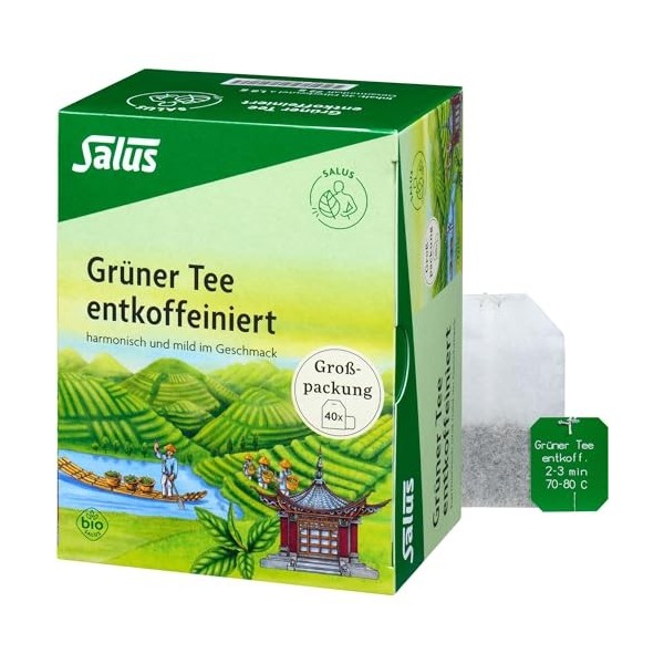 Salus Grüner Tee entkoffeiniert, 40 pc Thé