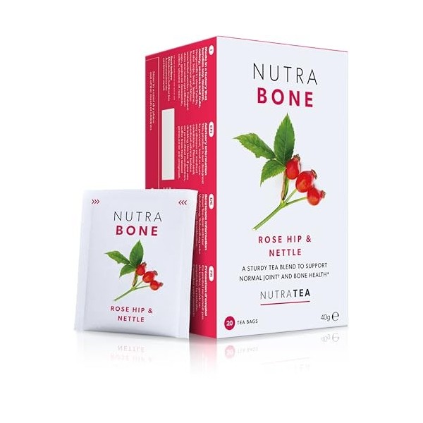 NutraBone - Thé pour la santé des os - 40 Sachets de thé enveloppés - par NutraTea - Tisane – 2 paquets 