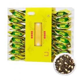 Thé Vert au Jasmin 32 Pièces, Feuilles de thé Vert Jaune Vif, Parfum de Jasmin Frais, Goût, Petit Emballage, Aspect élégant, 