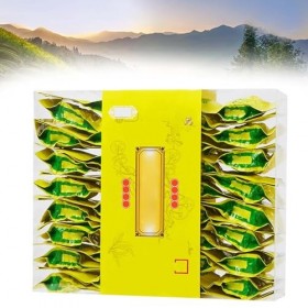 Thé Vert au Jasmin 32 Pièces, Feuilles de thé Vert Jaune Vif, Parfum de Jasmin Frais, Goût, Petit Emballage, Aspect élégant, 