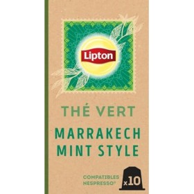 Lipton Thé Vert Marrakech Mint, 40 Capsules Compatibles Nespresso, Antioxydant et Parfumé, Menthe Fraîche et Délicate, Label 