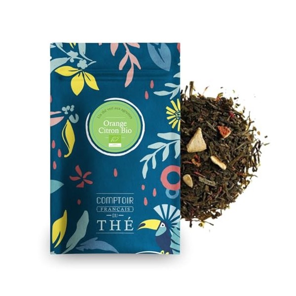 100g de Thé Vert aux saveurs de pêche et d’abricot - Délicieux Chaud ou Glacé | Kimono COMPTOIR FRANÇAIS DU THÉ Thé vert