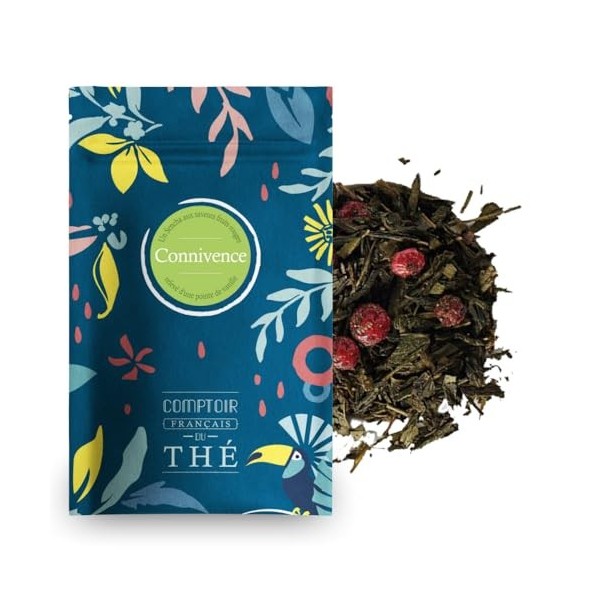 100g de Thé Vert aux saveurs de pêche et d’abricot - Délicieux Chaud ou Glacé | Kimono COMPTOIR FRANÇAIS DU THÉ Thé vert