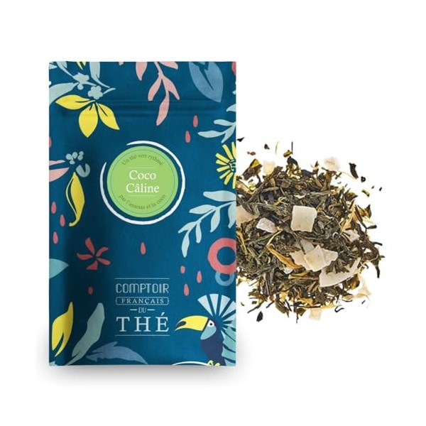 100g de Thé Vert aux saveurs de pêche et d’abricot - Délicieux Chaud ou Glacé | Kimono COMPTOIR FRANÇAIS DU THÉ Thé vert