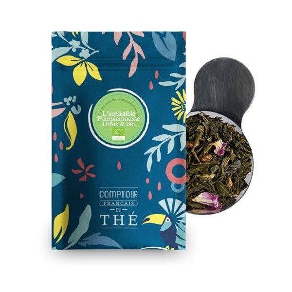 100g de Thé Vert aux saveurs de pêche et d’abricot - Délicieux Chaud ou Glacé | Kimono COMPTOIR FRANÇAIS DU THÉ Thé vert