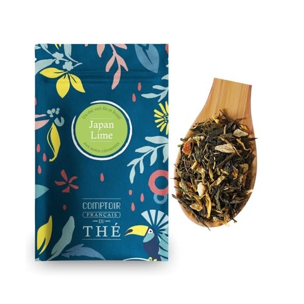 100g de Thé Vert aux saveurs de pêche et d’abricot - Délicieux Chaud ou Glacé | Kimono COMPTOIR FRANÇAIS DU THÉ Thé vert