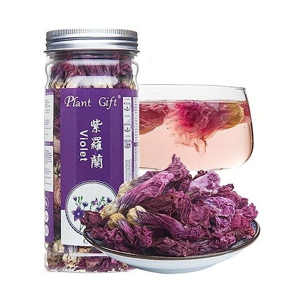 Plant Gift Violet Tea Violette séchées Thé en vrac séché biologique, thé de fleur de fleur Santé chinoise de beauté35g/1.23