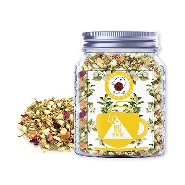 Plant Gift Osmanthus Jasmine Health Tea, et doubles pétales de rose rouge, chrysanthemum, mangue, papaye, ananas, raisin, cit