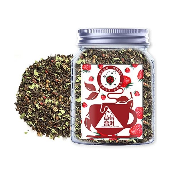 Plant Gift Strawberry Puer Tea, Et la pomme, la fraise, la peau dorange, le raisin, la menthe poivrée, le thé chaud et glac
