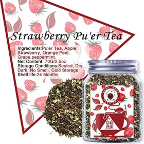 Plant Gift Strawberry Puer Tea, Et la pomme, la fraise, la peau dorange, le raisin, la menthe poivrée, le thé chaud et glac