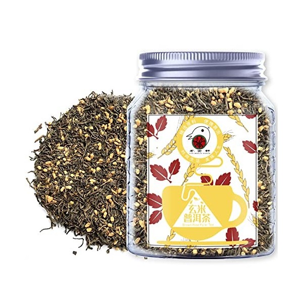 Plant Gift Brown Rice Puer Tea, Thé à feuilles Pu-Erh âgé - 100% naturel - Cafeine élevée - perte de poids, thé chaud et gla