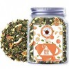 Plant Gift Orange Green Tea, Thé vert à feuilles lâches, ananas, pomme, raisin, citron, orange, chrysanthème, thé vert fruit,