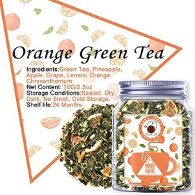 Plant Gift Orange Green Tea, Thé vert à feuilles lâches, ananas, pomme, raisin, citron, orange, chrysanthème, thé vert fruit,