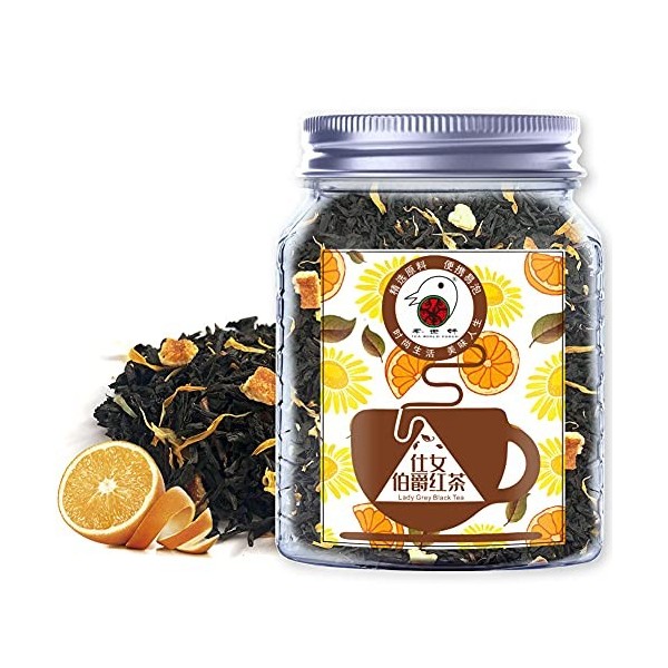 Plant Gift Lady Grey Black Tea, Ceylon Noir Thé, Peel Orange, Chrysanthème Fruit, Thé Chaud et glacé, Naturel, aromatisé, Feu