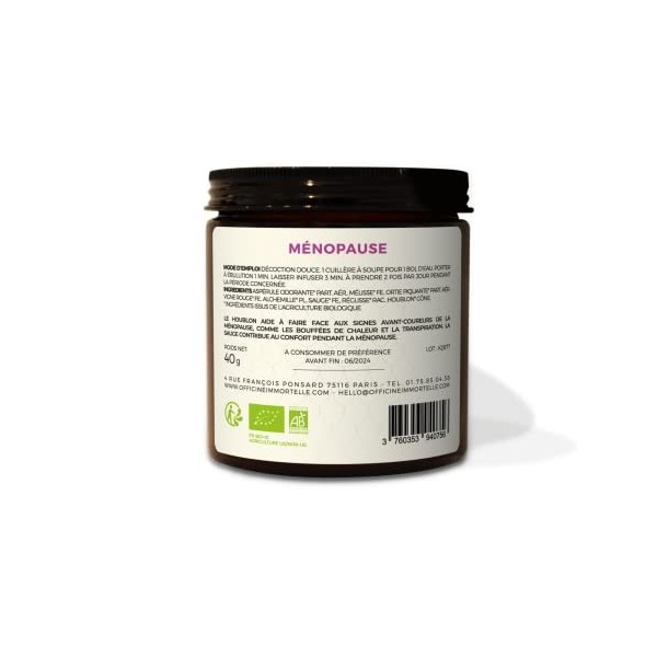 TISANE MENOPAUSE | APAISANTE ET ÉQUILIBRANT | INFUSION NATURELLE POUR LE BIEN-ÊTRE FÉMININ