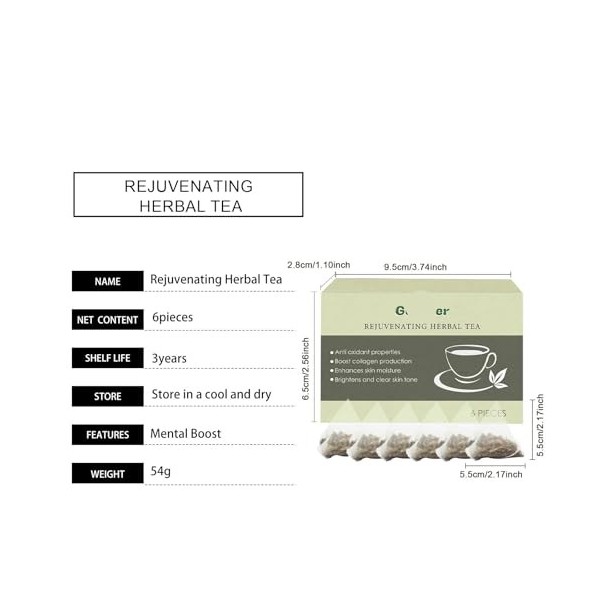 KLYso Thé Floral Vitalité - Revitalisez Et Obtenez Une Silhouette Parfaite en Cinq Points 1PCS Thé vert